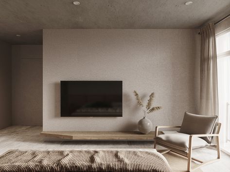 Tv Wall Design Wabi Sabi, Wabi Sabi Tv Room, Wabi Sabi Minimalism, Wabi Sabi Tv Unit, Wabi Sabi Tv Wall, Wabi Sabi Wardrobe, Wabisabi Bedroom, Japandi Tv Wall, Wabi Sabi Moodboard