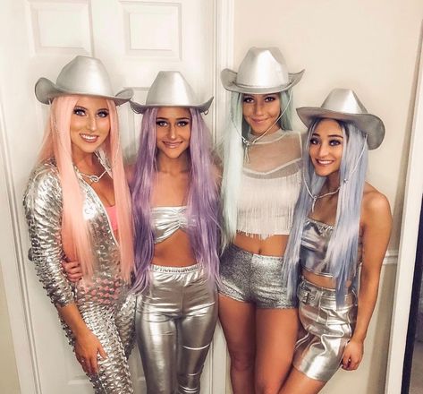 Hot halloween costumes for you to try. These are the perfect college Halloween Costumes and will work great as Halloween costumes for college parties. Looking to do a BFF halloween costume? Find group halloween costumes and halloween costumes for best friends ideas here. Whether you want a DIY costumer, or an easy Halloween costume, this is a great list to find inspiration from instagram inspired costumes! #halloween #college Space Cowgirls Halloween Costume Space Cowgirl Costume, Cowgirl Halloween Costume, Cowgirl Halloween, White Tube Tops, Best Friend Halloween Costumes, Space Cowgirl, Cowgirl Costume, Halloween Costumes Friends, Scary Costumes