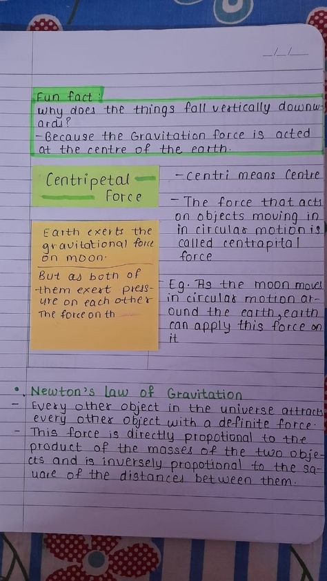 Gravitation Class 9 Notes, Gravitation Notes, Physics Lessons, Physics Formulas, Pretty Handwriting, Physics Notes, High School Life Hacks, Study Flashcards, Study Related