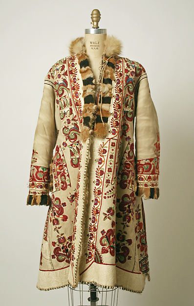 Coat Date: 1900 Culture: Romanian Medium: leather Dimensions: Length at CB: 40 1/4 in. (102.2 cm) Credit Line: Gift of Susan Kessel Kopp, 1995 Accession Number: 1995.452 Sheepskin Coat, Folk Dresses, Costume Institute, Historical Costume, Folk Costume, Historical Clothing, Mode Vintage, Up Girl, Mode Inspiration