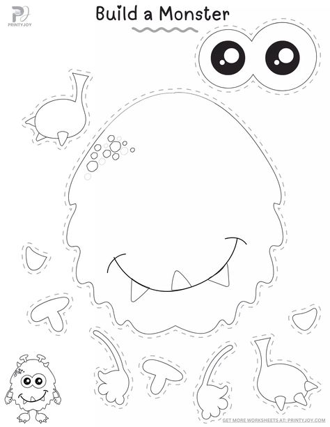 The Best Free Printable Crafts You Need to Try Today Build Your Own Monster Printable, Create A Monster Printable, Monster Crafts For Preschoolers, Halloween Monster Craft, Build A Monster Free Printable, Monster Crafts For Kids, Monsters Craft, Build Your Own Monster, Printable Crafts For Kids