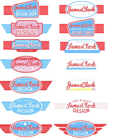 1950s American Diner style banners Diner Branding, Diner Logo, Cafe Logos, 50's Diner, Diner Menu, Logos Retro, Retro Logo Design, 50% Logo, Retro Diner