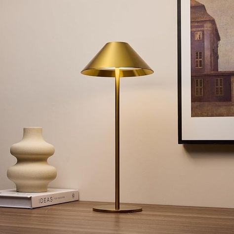 Bojim Gold Table Lamp Cordless, Rechargeable Battery Operated Lamps for Home, 3 Color Stepless Small Dimmable Touch Lamp, Wireless Lamp for Bedroom/Living Room - Amazon.com Cordless Table Lamps, Gold Table Lamp, Touch Lamp, Gold Table, Battery Operated, Lamps, Table Lamp, Led, Living Room