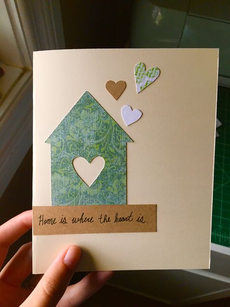 New House Greeting Card, House Warming Greeting Cards, Diy Housewarming Card, Diy New Home Cards Ideas, Diy House Warming Card, New Home Diy Card, House Warming Cards Diy, New Home Cards Handmade Easy, Welcome Home Cards Diy