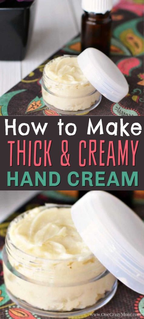 Homemade Hand Cream, Hand Cream For Dry Hands, Hand Cream Recipe, Hand Cream Homemade, Diy Hand Cream, Homemade Lotion Recipe, Natural Hand Cream, Diy Body Butter, Lotion Recipe