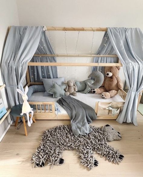 Blue Toddler Room, Grandkids Bedroom, Art Stations, Modern Kids Room Design, Squirrel House, Toddlers Room, Kids Room Ideas, Kids Bedroom Ideas