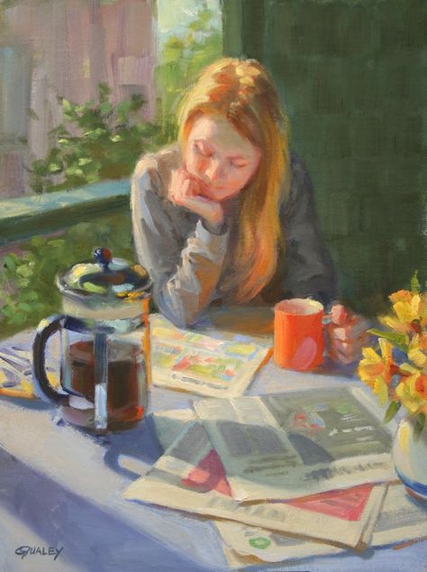 "My paintings celebrate the simple joys of everyday life." Orange Mug, Oil Painting Inspiration, Interior Paintings, Everyday Art, Southwest Art, Art Competitions, Impressionism Art, A Level Art, Fun Art