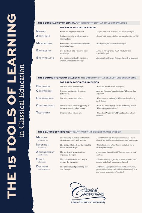 What are the fifteen classical tools of learning? If you’re not in a Classical Conversations program yet and you’ve flipped through the catalog, you may have come across some unfamiliar terms like “the Five Core Habits of Grammar.” In this blog post, Challenge graduate Elise DeYoung explains these concepts and more. Classical Conversations New Grammar Ideas, Challenge 1 Classical Conversations, Classical Conversations Essentials Charts, Classical Conversations Essentials Tutor, Classical Conversations Challenge A, Classical Conversations Cycle 1 Foundations, Classical Conversations Cycle 1, Grammar Posters, Classical Education