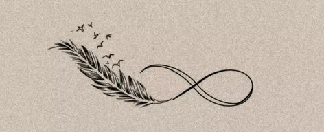 Feather Bird Infinity Tattoo, Bird Infinity Tattoo, Feather Infinity Tattoo Design, Tattoo Design For Women, Infinity Tattoo Designs, Feather Bird, Meaningful Tattoo Quotes, Bird Tattoos, Meaningful Tattoo