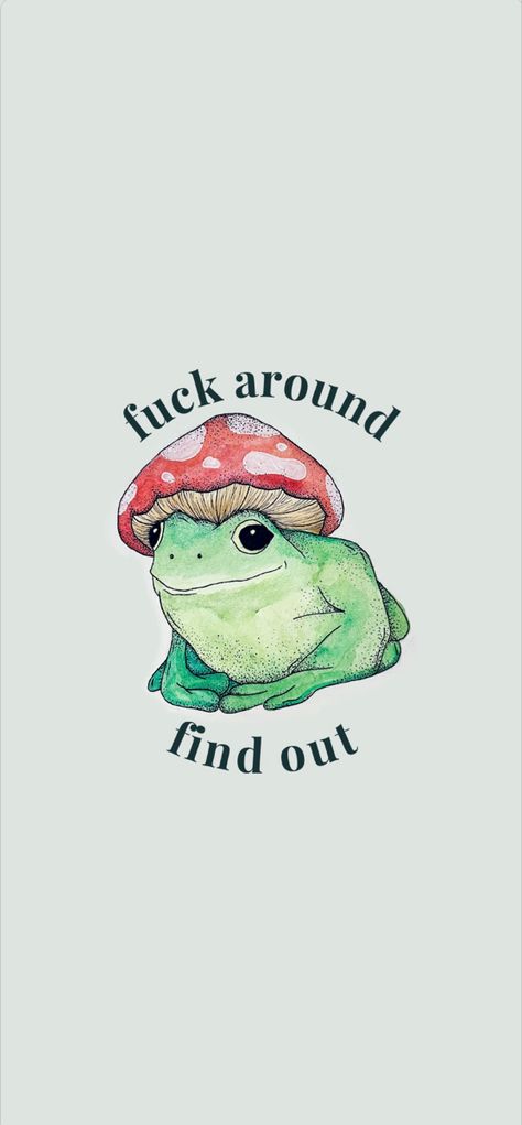 Cute Mushroom Frog Wallpaper, Quirky Wallpaper Iphone, Mushroom Lockscreen Aesthetic, Weird Art Wallpaper Iphone, Fall Frog Wallpaper, Silly Lockscreen, Quirky Phone Wallpaper, Goblincore Lockscreen, Silly Phone Wallpapers