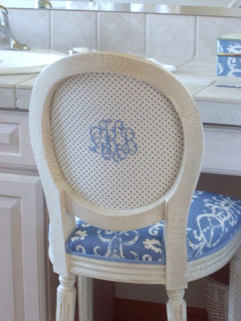 French Modern Interior, Monogram Chair, French Modern, French Dining Chairs, Pretty Bathrooms, Dinning Room Design, Upholstery Diy, Furniture Update, Girly Room