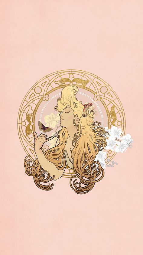 Alphonse Mucha's blonde woman iPhone wallpaper, art nouveau illustration. Remixed by rawpixel. | premium image by rawpixel.com / ton Art Nouveau Tarot Illustration, Art Nouveau Phone Wallpaper, Woman Iphone Wallpaper, Iphone Wallpaper Art, Phone Wallpaper Art, Nouveau Wallpaper, Art Nouveau Wallpaper, Nouveau Illustration, Wallpaper Painting