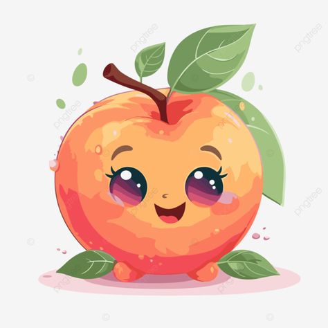 cute peach vector Cute Peach, Photoshoot Themes, Free Png, Vector File, Green Leaves, Cute Cartoon, Transparent Background, Graphic Resources, Clip Art