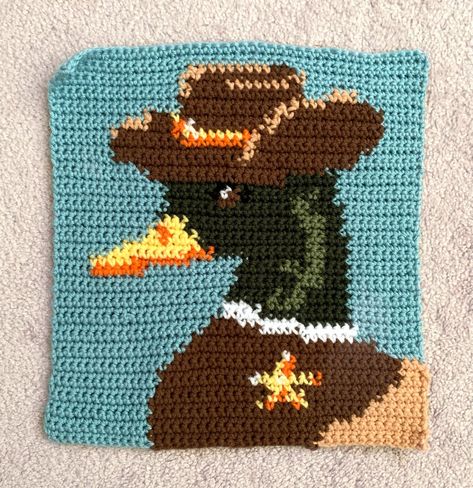 Crocheted Wall Decor, Plant Blanket Crochet, Duck Tapestry Crochet, Bird Tapestry Crochet, Tapestry Crochet Jumper, Cowboy Crochet Pattern, Crochet Patches Applique, Hanging Crochet Decor, Fall Crochet Tapestry