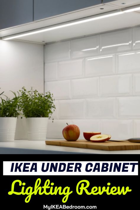 IKEA Under Cabinet Lighting Review: IKEA under cabinet lighting has a simple yet elegant design which makes it stand out from the multiple other options IKEA has to offer. It includes double-sided tape and a cover plate which enables you to place this spotlight under a glass shelf. Ikea Cabinet Lighting, Ikea Under Cabinet Lighting, Under Shelf Lighting, Ikea Sektion Cabinets, Kitchen Under Cabinet Lighting, Lighting Hacks, Shelf Lighting, Ikea Cabinets, Glass Shelf