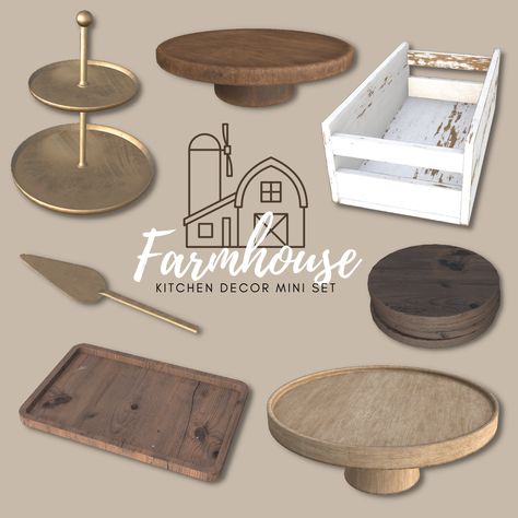 Sims 4 Cc Farmhouse Furniture, Sims 4 Family House, Sims 4 Kitchen, Sims 4 Family, Free Sims 4, Sims Building, Western Furniture, Build An App, Sims 4 Cc Furniture