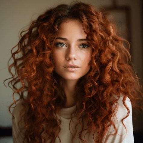 Curly Hair Trends, Natural Curly Hair Cuts, Hairstyles Braid, Red Curly Hair, Romantic Curls, Colored Curly Hair, Copper Hair Color, Curly Hair Styles Easy, Hair Curler