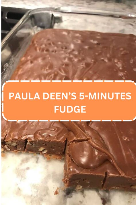 PAULA DEEN’S 5-MINUTES FUDGE Fudge With Evaporated Milk, Best Easy Fudge Recipe, Microwave Fudge Recipe, Easy Microwave Fudge, 5 Minute Fudge, Evaporated Milk Recipes, Easy Fudge, Homemade Fudge Recipes, Microwave Fudge