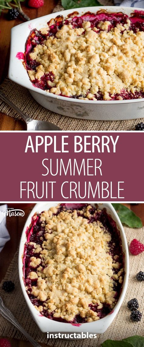 Easy Fruit Recipes, Crumble Recipe Easy, Fruit Crumble Recipe, Berry Crumble Recipe, Apple And Berry Crumble, Berry Crumble Bars, Mixed Berry Crisp, Apple Berry, Berry Crisp