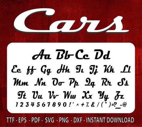 Cars Font Ttf,Cars Font svg,Cuttable font-ink,Cars font silhouette,Cars Alphabet SVG,Instant Download Font fonts #font #fonts 6.150 Cool Caligraphy Alphabet Fonts, Car Font Design, Cars Alphabet Letters, Cars Font, Cute Fonts Alphabet, Tattoo Font Styles, Letras Cool, Numbers Tattoo, Tattoo Font For Men