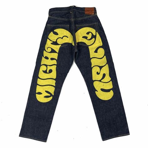 Evisu Logo, Evisu Jeans, Custom Jeans, Painted Jeans, Baggy Pant, Y2k Outfits, Jogger Jeans, Jeans Pants, Put On