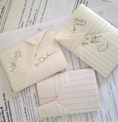 The days of folded-up, hand-written notes. Colored Toilets, Extra Gum, Letter Folding, Folded Notes, Totally 80s, Folded Note, How To Fold Notes, Doll Food, 80s Party