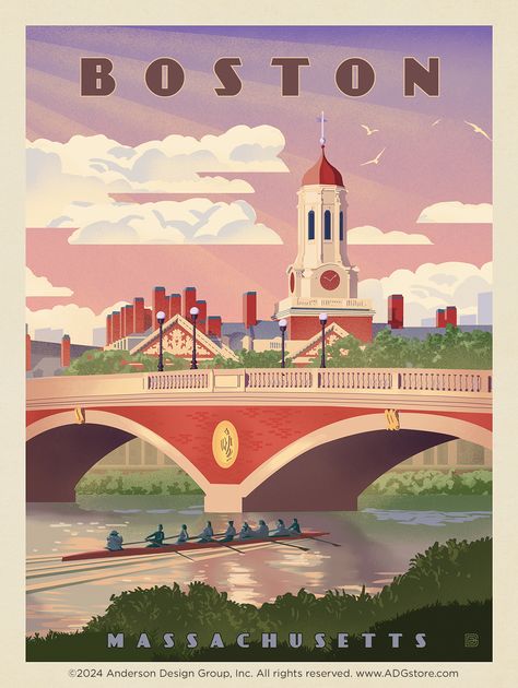 Boston Illustration, Places To Visit In Boston, Art Deco Color Palette, Pnw Trip, Action Board, Art Deco Color, Harvard Square, Anderson Design Group, Pale Blue Dot