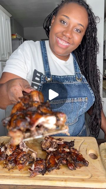 1.5M views · 90K likes | Helena Faustin on Instagram: "Who ordered the jerk chicken & festival? Now, real, authentic jerk chicken is done outside on a grill with pimento wood, charcoal, and if you’re really fortunate you’ll get a nice a bath of red stripe beer on top but despite it being a calm January (so far) it’s still too cold to be outside on anybody’s grill so I bought the vibes inside! Comment ‘recipe’ and I’ll DM you the recipe for how to make jerk chicken in the oven, and how to make festival?  . . . . . #jerkchicken #jerkseasoning #jamaicanfood #jamaicanfestival #frieddumpling" Jerk Chicken In The Oven, Jamacian Jerk Chicken, Jerk Chicken Breast Recipe, Authentic Jerk Chicken Recipe, Oven Jerk Chicken, Authentic Jerk Chicken, Easy Jerk Chicken Recipe, Chicken Legs In Oven, Make Festival