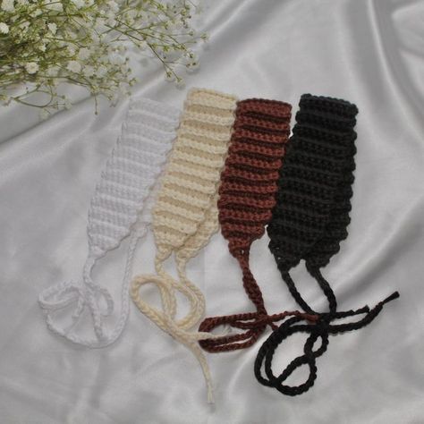 Cute Crochet Headband Patterns, Cute Headband Crochet, Crochet Ideas Headbands, Crochet Etsy Ideas, Crocheting With Mohair, Crochet Cute Headband, Crochet Projects One Color, Headband Crochet Ideas, Aesthetic Crochet Headband