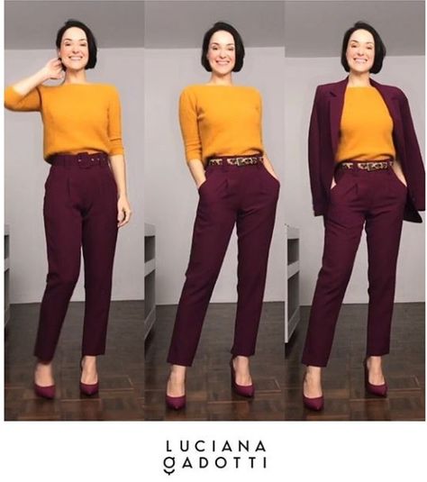 Oxblood Pants Outfit, Burgundy Pants Outfit Work Summer, Wine Combinations Outfit, Maroon Work Outfit, Burgandy Pants Work Outfit, Maroon And Gold Outfit, Aubergine Pants Outfits, Wine Color Combinations Outfits, Wine Trousers Outfit