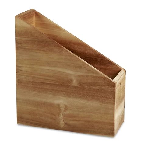 Union Rustic Loredana Magazine File Holder | Wayfair Desktop File Organizer, Stacking Wood, Pencil Cup Holder, Magazine File Holders, Magazine Organization, File Folder Organization, Wood File, Magazine Files, Folder Organization