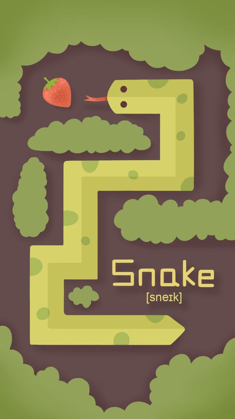 Paint for BaiCiZhan (snake) on Behance Snake Game Design, Snake Games For Kids, Snake Pixel Art, Snake Illustration, Snake Game, Indie Game Art, Snake Art, Childrens Drawings, Game Illustration