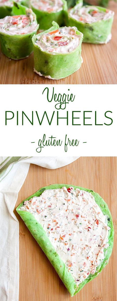 Vegan Veggie Pinwheels (gluten free) - These vegan cream cheese tortilla roll ups are filled with garden vegetables and herbs. They are the perfect sized appetizer or snack. #veggiepinwheels #veganpinwheels #veggietortillarollups #glutenfree #vegan Cream Cheese Tortilla Roll Ups, Cream Cheese Tortilla, Veggie Pinwheels, Gluten Free Party Food, Gluten Free Party, Kids Party Snacks, Party Snacks Easy, Tortilla Rolls, Vegan Party Food