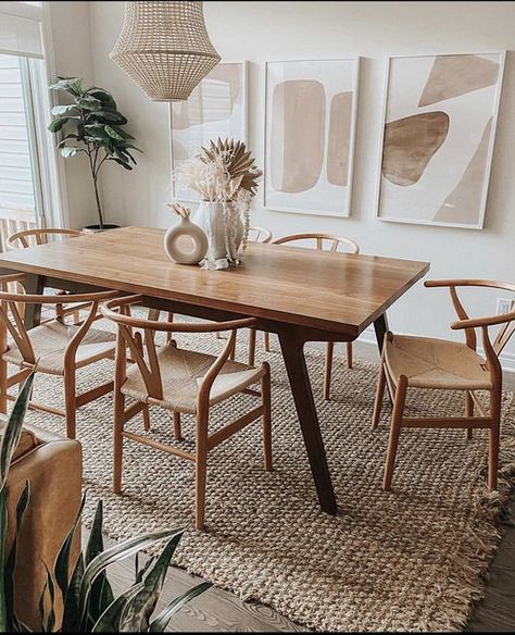 Bohemian Dining Room, Dream Dining Room, Boho Dining Room, Apartment Dining Room, Dinning Room Design, Dining Room Combo, Dining Room Interiors, Casa Vintage, 아파트 인테리어