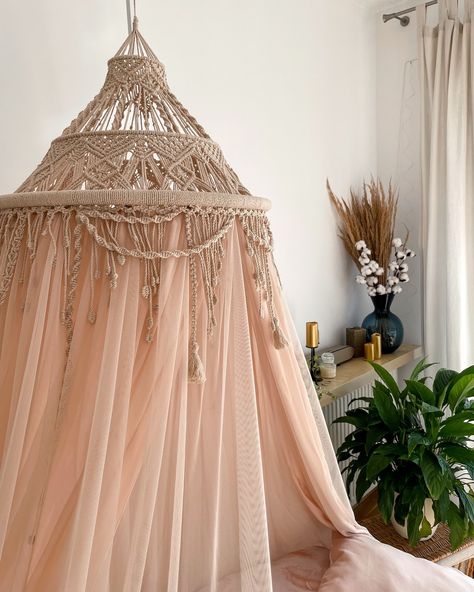 In white. Soon🤍 #bohemian #bohemianstyle #bohocanopy #macrame #bohokidsroom #bohonursery #bohemianhome #canopybed Macrame Bed Canopy, Macrame Bed, Boho Kids Room, Bed Canopy, Canopy Bed, Personalized Embroidery, Boho Nursery, Trendy Baby, June 19