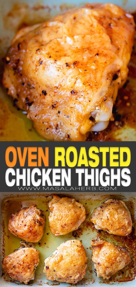 Oven Roasted Chicken Recipes Easy, Oven Roasted Chicken Hindquarters, Chicken With Bone Recipes Ovens, Chickenthighrecipes Oven, Recipes Learn Chicken, Chicken Tight Oven Recipes, How To Bake Chicken Thighs In The Oven, Chicken Thighs In The Oven Recipes, How To Cook Chicken Thighs In Oven