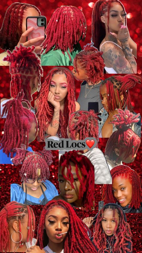 Locs Twist Loc Styles, Hairstyles Dreadlocks, Red Dreadlocks, Red Locs, Dreadlocks Hair Care, Short Locs, Cute Dreads, Beautiful Dreadlocks, Cute Hair Colors