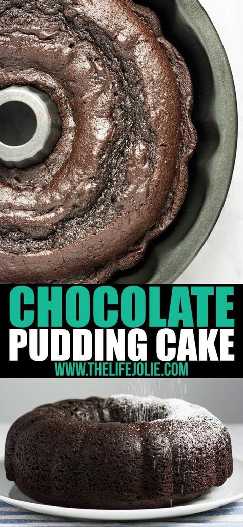 Chocolate Pudding Cake Recipe, Chocolate Box Cake, Pudding Cake Recipe, Easy Chocolate Pudding, Boxed Cake Mixes Recipes, Chocolate Pudding Cake, Cake Mix Desserts, Jello Cake, Moist Cake