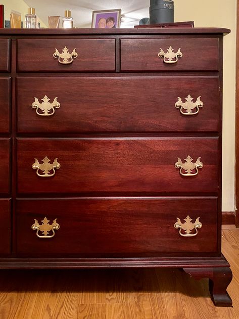 Restaining Furniture, Restore Old Furniture, Cherry Wood Bedroom Furniture, Cherry Wood Dresser, Cherry Wood Bedroom, Restore Wood Furniture, Refinish Wood Furniture, Cherry Wood Cabinets, Cherry Wood Furniture