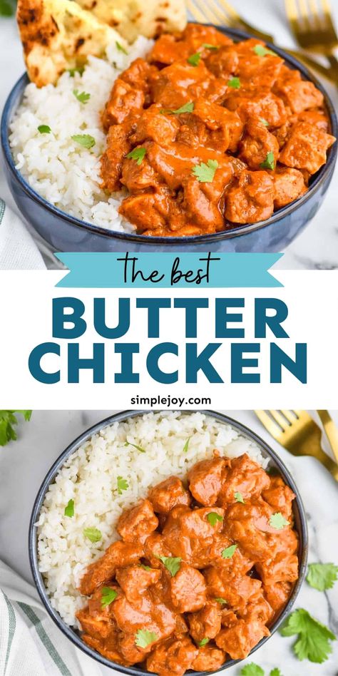 This Butter Chicken Recipe is so easy and so delicious. It's the perfect weeknight meal. Better than take out, you'll love making this Indian Butter Chicken at home! Butter Chicken Recipe Indian, Butter Chicken Recipe Easy, Murgh Makhani, Great Chicken Recipes, Indian Butter Chicken, Better Than Takeout, Butter Chicken Recipe, Chicken Dishes Recipes, Chicken Curry