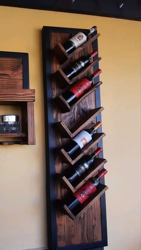 Home Wood Decor Ideas, Wine Bottle Display Ideas, Botelleros Ideas, Wine Holder Ideas, Wall Wine Rack Ideas, Wooden Wine Rack Wall, Modern Wall Wine Rack, Wine Rack Ideas, Wooden Shelf Design