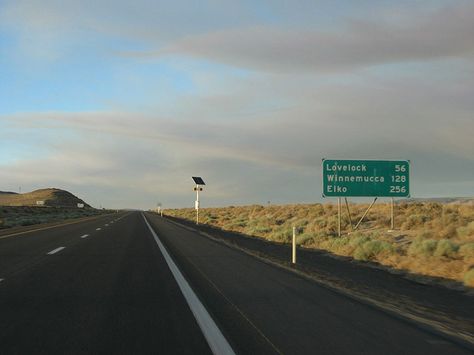 First Mileage Sign Outside of Fernley, Nevada Fernley Nevada, Winnemucca Nevada, Transcontinental Railroad, California Trail, Truckee River, California Gold Rush, Great Basin, California Gold, Bus Travel