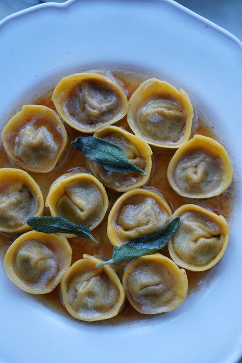 Braised Short Rib Cappelletti Cappelletti Recipe, Stuffed Pasta Recipes, Pasta Table, Butter Sage Sauce, Madeira Sauce, Brown Butter Sage Sauce, Boneless Beef Short Ribs, Sage Sauce, Easy Weeknight Recipes