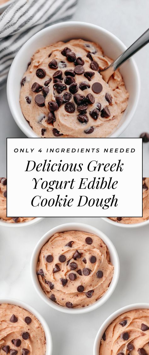 Treat yourself to a delightful spoonful of Greek Yogurt Edible Cookie Dough, a safe-to-eat treat that combines sweetness with a protein punch. Perfect for those moments when you need a cozy snack during a movie night or a tasty bite at a friendly get-together. How To Eat Yogurt If You Dont Like It, Greek Yogurt Edible Cookie Dough, Greek Yogurt Snickers, Easy Desserts With Yogurt, High Protein Cookie Dough Greek Yogurt, Greek Yogurt Pb2 Dessert, Greek Yogurt With Peanut Butter, Greek Yogurt Soup, Greek Yogurt And Protein Powder Recipes