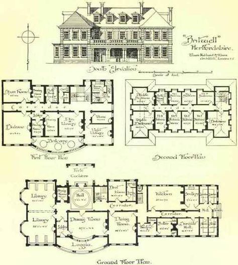 Large Country Houses 1800's Historic Mansion Floor Plan, Victorian Mansion Floor Plans, Historic House Plans, Country House Floor Plan, Mansion Floor Plans, Vintage Mansion, Manor Floor Plan, Large House Plans, Mansion Plans