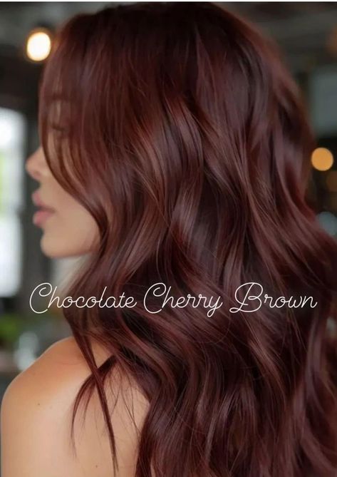 Cinnamon Red Hair Color Dark Brown, Hair Colour Red Brown, Fall Hair Colors Red Brown, Reddy Brown Hair Colour, Haircolour For Brown Girl, Hair Color Ideas Cherry Red, Cherry Chocolate Brown Hair Color, Cherry Brown Hair Balayage, Cherry Chocolate Hair Balayage