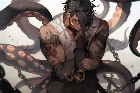 Octopus Man, Ren Zotto, Wallpaper Engine, Magical Powers, Cool Anime Guys, Identity Art, Character Design Male, Cool Anime Pictures, Character Portraits