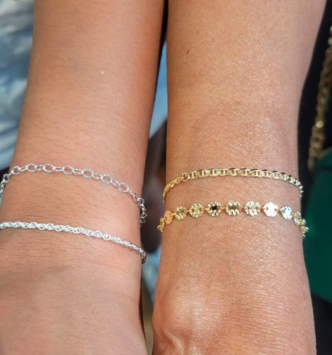 Celebrate the unbreakable bond between mothers and daughters with our exquisite "Mama & Daughter ❤️ Gold & Silver Permanent Jewelry." Crafted with love and precision, these matching bracelets symbolize the enduring connection and shared moments between generations. Each bracelet, a blend of gold and silver, represents the unique qualities that both mother and daughter bring to their relationship. Permanent Necklace, Permanent Anklet, Permanent Bracelet, Mama Daughter, Silver Sisters, Mothers And Daughters, Permanent Jewelry, Ladies Night, Yellow Gold Chain