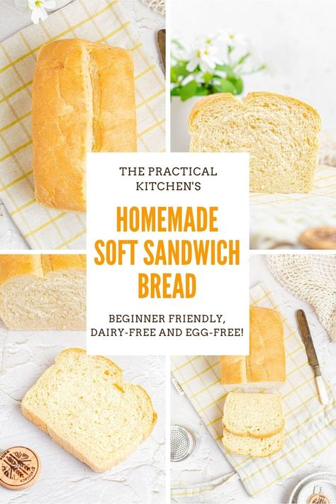 Soft Sandwich Bread Recipe, Soft Sandwich Bread, Sandwhich Bread, Homemade Sandwich Bread, Sandwich Bread Recipe, Sandwich Bread Recipes, Simple Sandwiches, No Knead Bread, Fool Proof Recipes