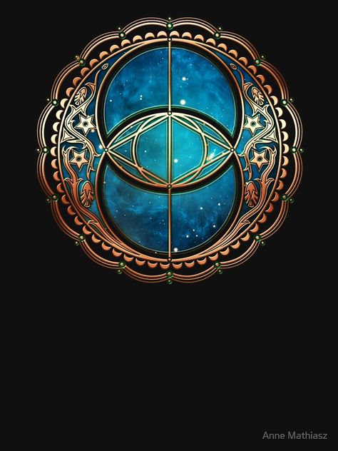 "Vesica Piscis, Chalice Well, Celtic Symbol, Avalon, celtic, magic" T-shirt Design © Anne Mathiasz | Redbubble Awen Symbol, Celtic Illumination, Celtic Ailm Symbol Tattoo, Vesica Piscis Tattoo, Pentacle Art Wallpaper, Vesica Piscis Art, Vesica Pisces Meaning, Underboob Tattoo Designs, Chalice Well